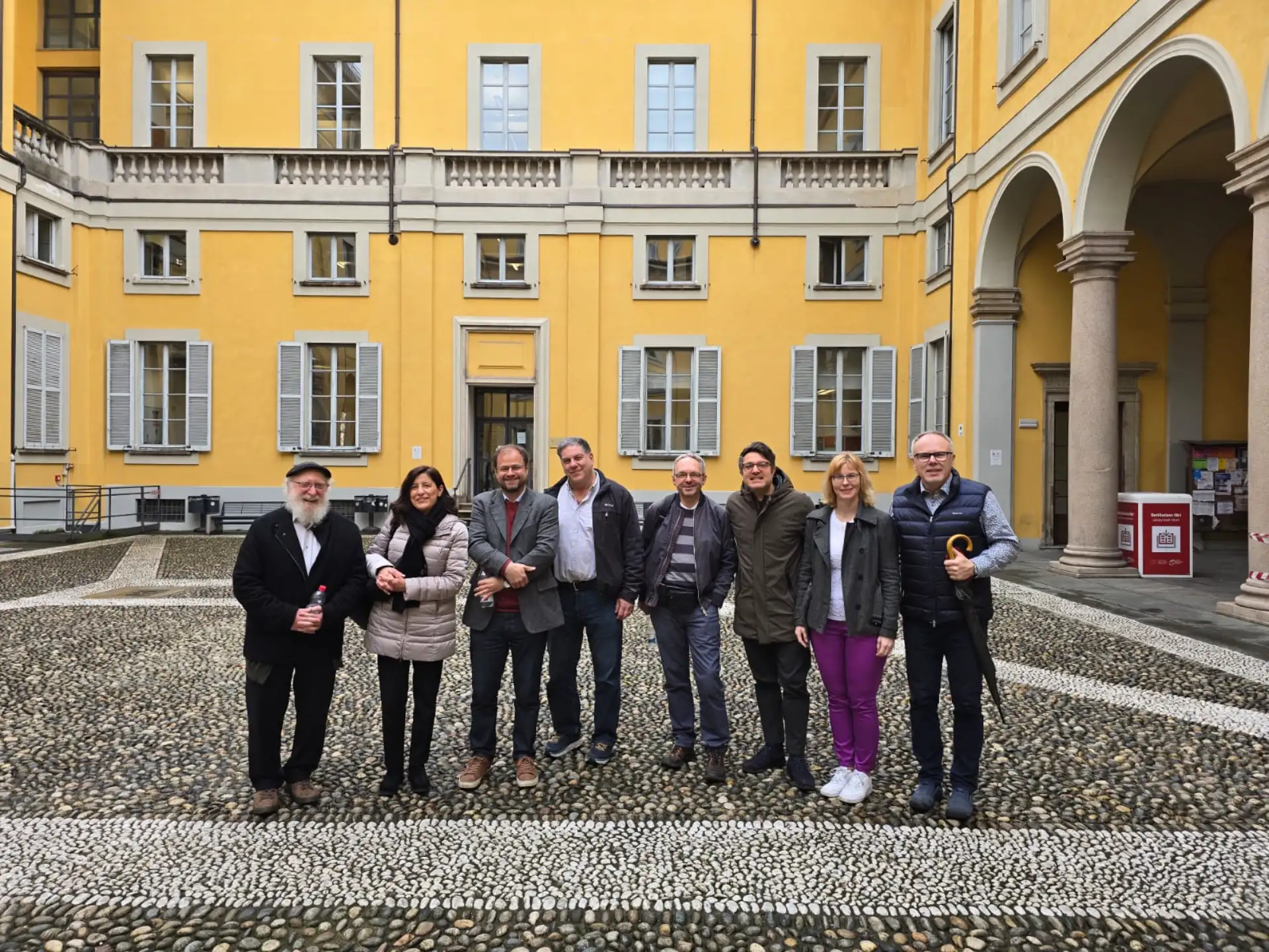Team Members from Left to Right: Professor Yaron Schur (Israel), Dr. Lubna Tannous Haddad (Israel). Dr. Aurelien Feix (France), Dr. Avi Kay (Israel), Dr. Martin Viktora (Czechia), Dr. Lamberto Zollo (Italy), Dr. Zuzana Kvítková, Dr. Dusan Kucera (Czechia).